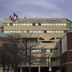 exterior of Saint Vincent Hospital building
